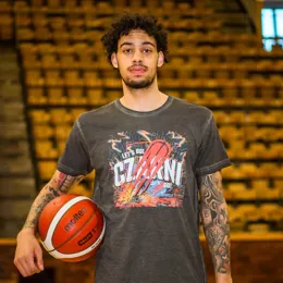 T-shirt szary LET'S GO CZARNI